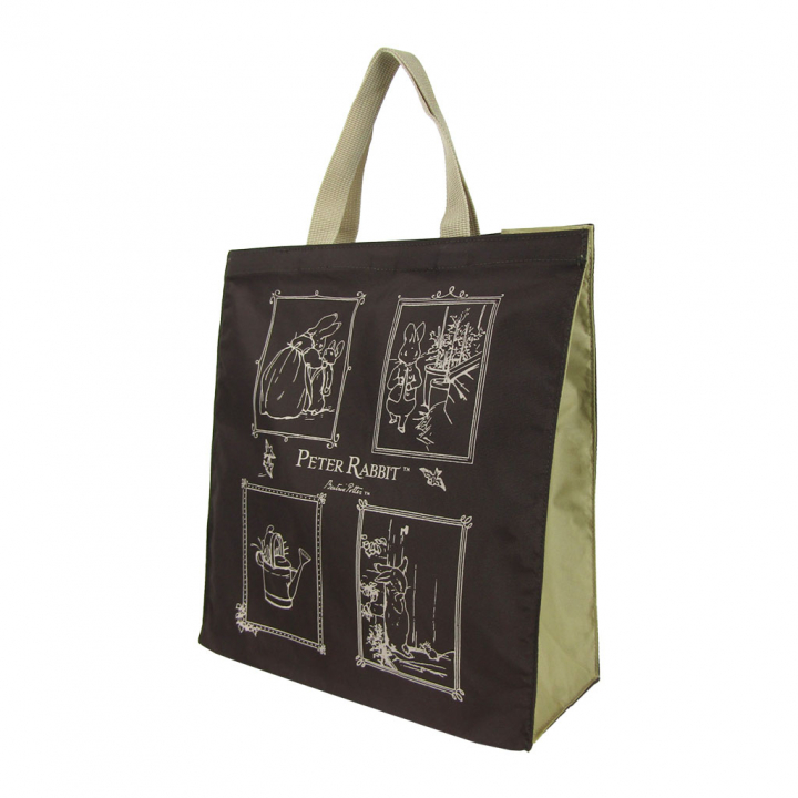 スクエアトートバッグ (M) 0647-03 [PETER RABBIT(TM) ピーターラビット(TM)] 軽量 A4 買い物 底板付き スクエア型 サブバッグ お稽古 うさぎ