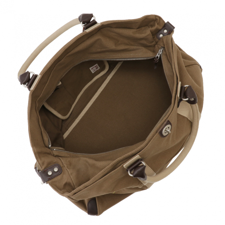 帆布工房 TRIPLINEシリーズ | ボストンバッグ (L) 帆布 キャンバス 本革 旅行カバン 旅行バッグ トラベルバッグ メンズ レディース 2泊3日 ビンテージ B4対応 多機能 カーキ 3X84