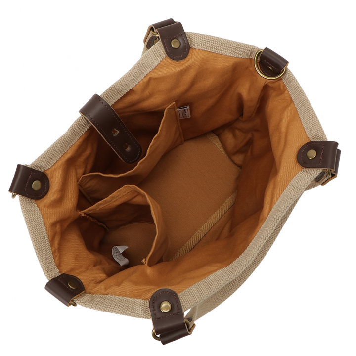 帆布工房 PEARIIシリーズ| バイカラー仕様 2WAY ハンドバッグ ショルダーバッグ 軽量 お弁当 天然素材 帆布 本革 底板付き ナチュラル カジュアル レディース はんぷこうぼう 3X40 