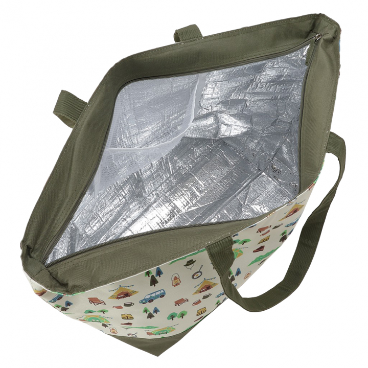 保冷バッグ トートバッグ 4WJ2 [mama fiore マーマフィオーレ] Picoteeシリーズ ピコティ 保温保冷 OUTDOOR柄 大容量 レジャー キャンプ レディース カーキ