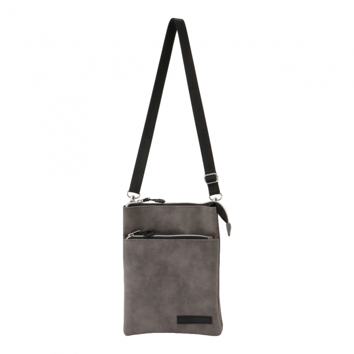 [CUBIC CORE キュービックコア] サコッシュ ショルダーバッグ 軽量 ショルダー 斜めがけ シンプル くすみカラー 薄マチ 収納力 大容量 灰色 グレー 1E31