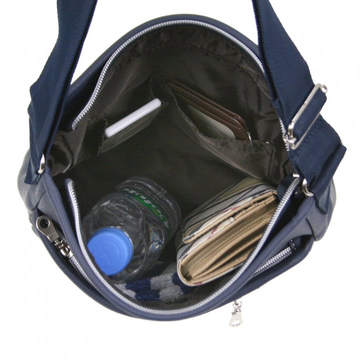 [CUBIC CORE キュービックコア]  ラインショルダーバッグ 合皮 かっこいい メンズ 男女兼用 アンティーク 紺 ネイビー 1871