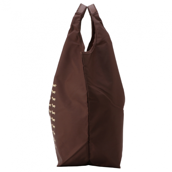 WHOLLY | コンパクト収納 マルシェバッグ | 大きめ 茶 ブラウン 3L02