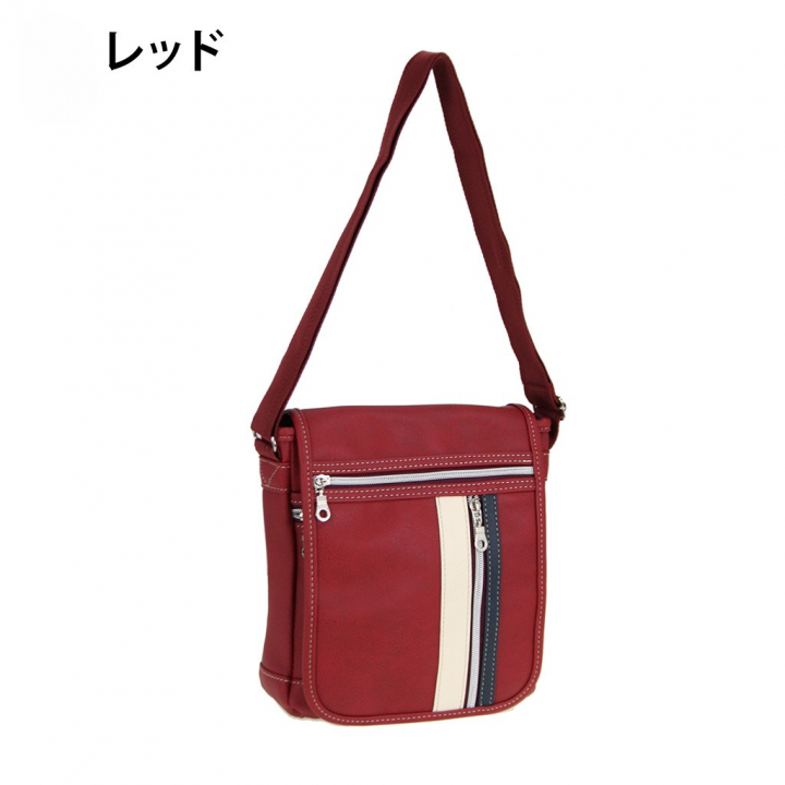 [CUBIC CORE キュービックコア] 縦型 フラップ ショルダーバッグ 合皮 軽量 ファスナー メンズ  茶 ブラウン 1870