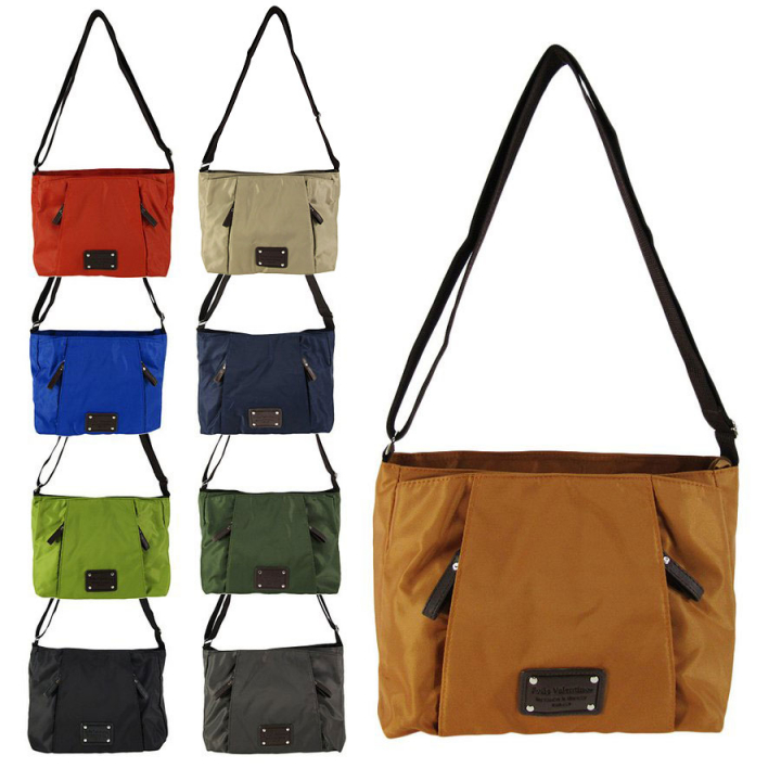 [Sofia Valentino ソフィアバレンチノ] 縦ファスナー ポケット付 横型ショルダーバッグ | レディース 多機能 ななめ掛け ライトブラウン 4875