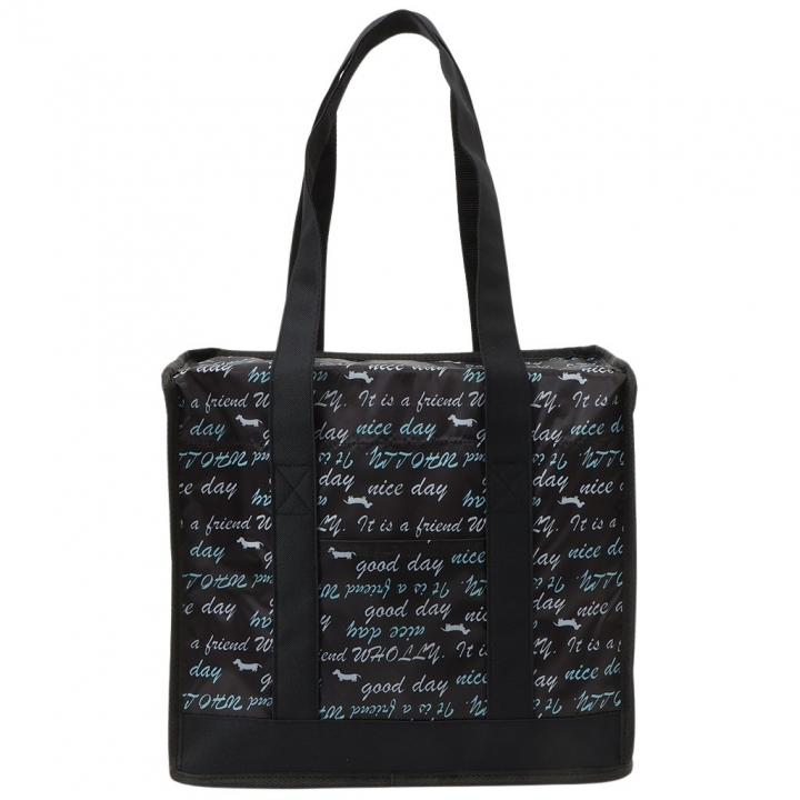 保冷バッグ トートバッグ 3L24 [WHOLLY ウォーリー] 保温保冷 買い物 レジャー イヌ かわいい レディース ブラック