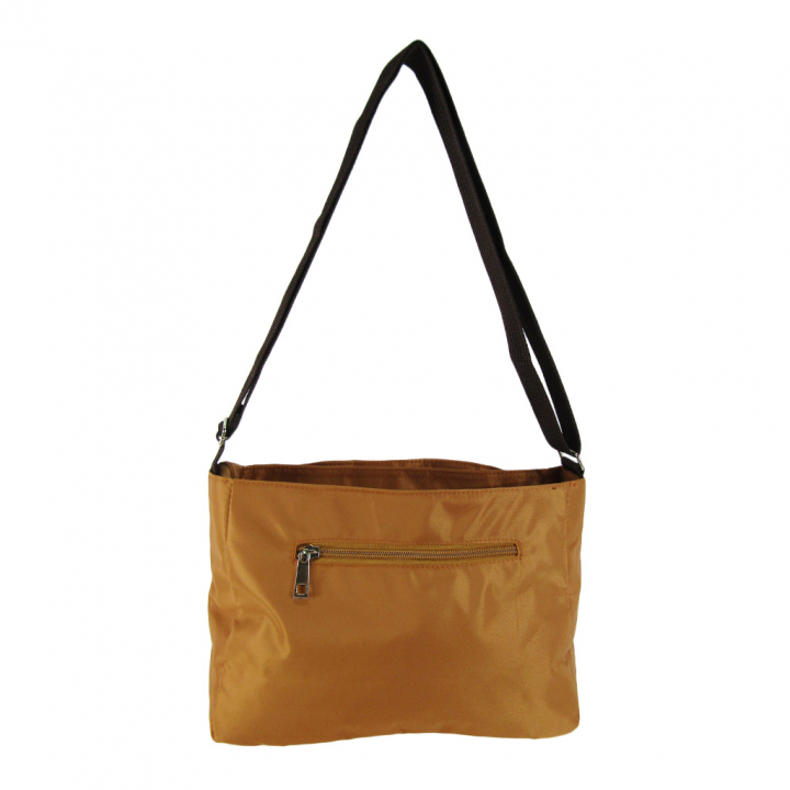 [Sofia Valentino ソフィアバレンチノ] 縦ファスナー ポケット付 横型ショルダーバッグ | レディース 多機能 ななめ掛け ライトブラウン 4875