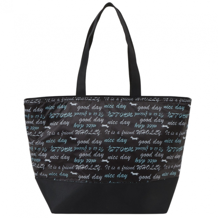保冷バッグ トートバッグ 3L23 [WHOLLY ウォーリー] 保温保冷 買い物 レジャー イヌ かわいい レディース ブラック