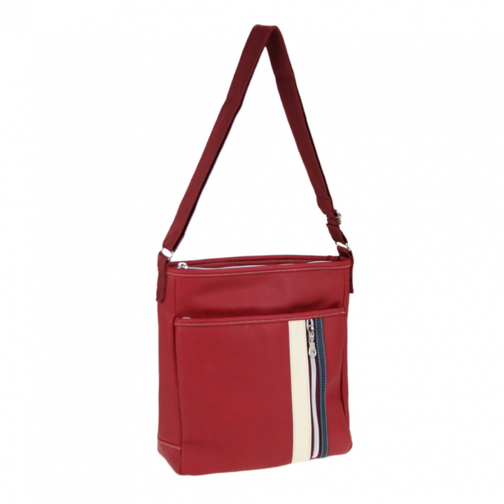 [CUBIC CORE キュービックコア]  ラインショルダーバッグ 合皮 かっこいい メンズ 男女兼用 アンティーク 赤 レッド 1871