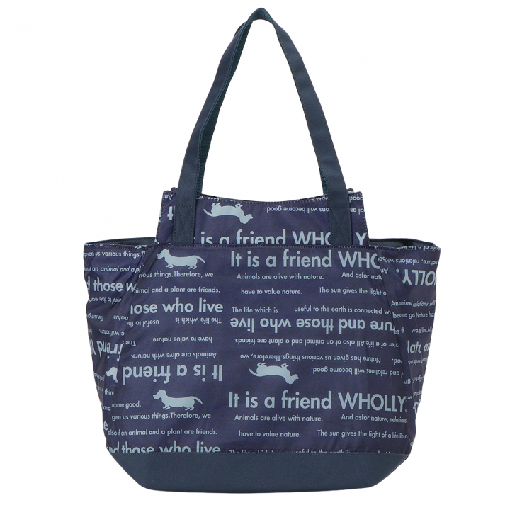 バルーン 保冷バッグ トートバッグ 3L41 [WHOLLY ウォーリー] 保温保冷 大容量 BIGサイズ 買い物 レジャー イヌ レディース ネイビー