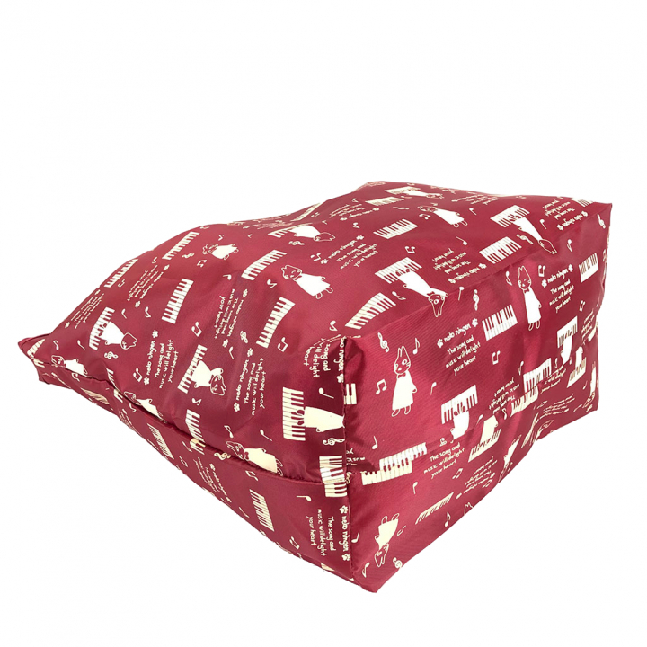 [nekoningen ネコ人間] 猫好き必見♪ コンパクト収納 エコバッグ | 猫柄 軽量 マルシェバッグ くり手 かわいい  大きめ 赤 レッド 4R46