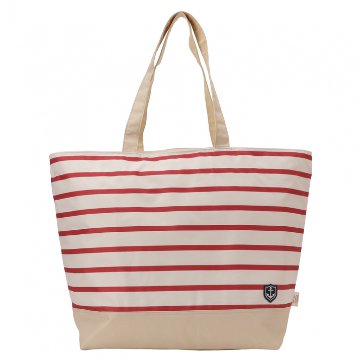 保冷バッグ トートバッグ 4X87 [mama fiore マーマフィオーレ] Picoteeシリーズ ピコティ 保温保冷 マリンボーダー おしゃれ レジャー レディース レッド