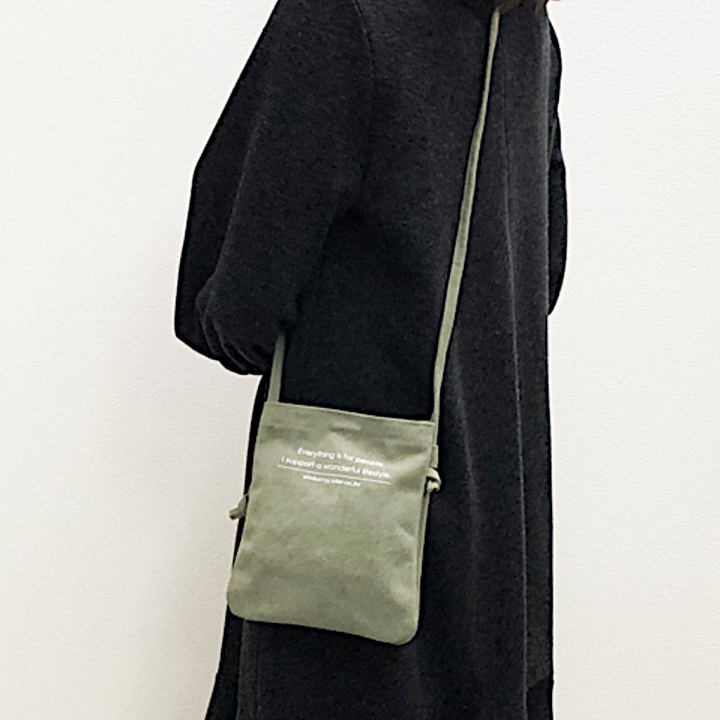 [LAFIEL ラフィール] アソートメントシリーズ 帆布 ミニショルダーバッグ | 三層構造 カジュアル シンプル ナチュラル レディース 緑系 カーキ 476F