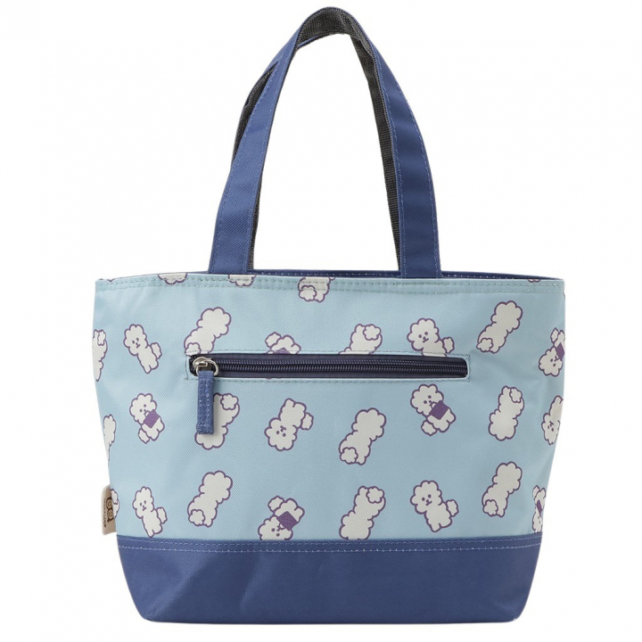  [mama fiore マーマフィオーレ] Picoteeシリーズ ピコティ 保温保冷 ランチバッグ 保冷バッグ | おしゃれ 可愛い サブバッグ 軽量 レディース キッズ 弁当袋 ミニ トートバッグ 4L 便利 モフモフ犬のモフィコ／ブルー