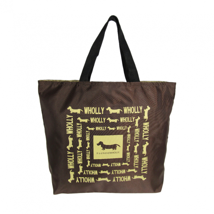 WHOLLY | リバーシブル トートバッグ | A4対応 茶系×ベージュ系 ブラウン 3L08