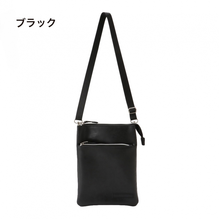 [CUBIC CORE キュービックコア] サコッシュ ショルダーバッグ 軽量 ショルダー 斜めがけ シンプル くすみカラー 薄マチ 収納力 大容量 黒 ブラック 1E31