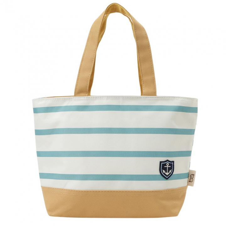  [mama fiore マーマフィオーレ] Picoteeシリーズ ピコティ 保温保冷 ランチバッグ 保冷バッグ | おしゃれ 可愛い サブバッグ 軽量 レディース キッズ 弁当袋 ミニ トートバッグ 4L 便利 マリンボーダー／グリーン