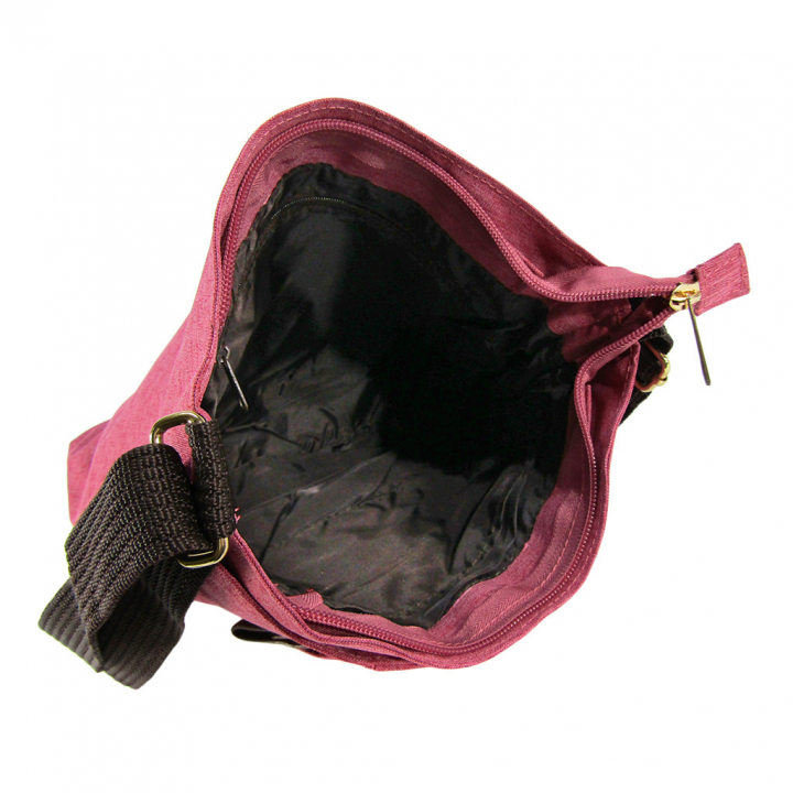 [Sofia Valentino ソフィアバレンチノ] 縦ファスナー ポケット付 軽量  ショルダーバッグ | レディース サコッシュ 多機能 ななめ掛け 赤系 ピンク 4902