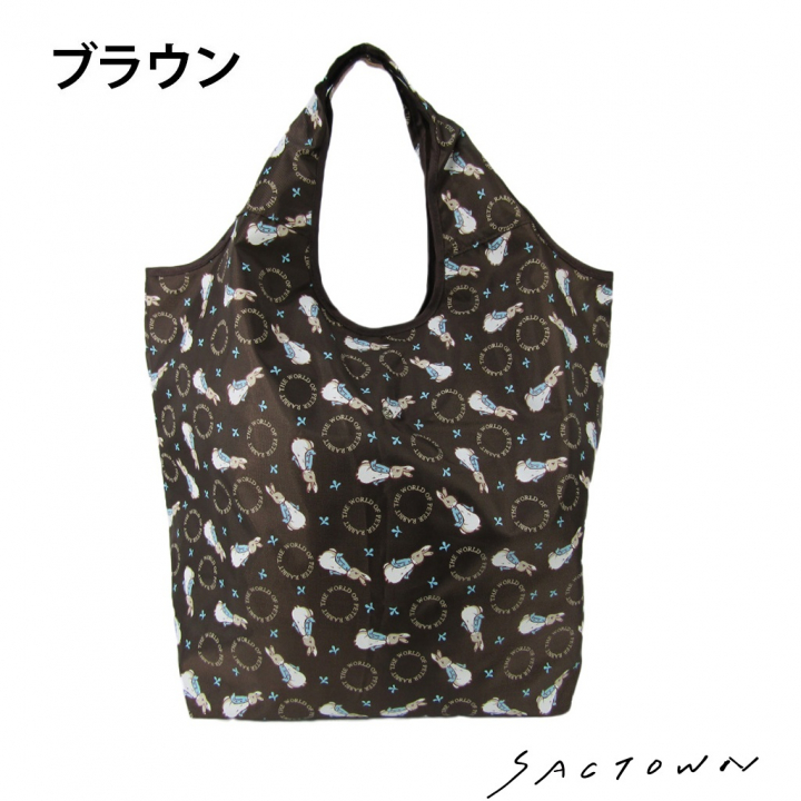 ピーターラビット（TM) |  ロゴ リース総柄 コンパクト マルシェバッグ (L) 全5色 0636
