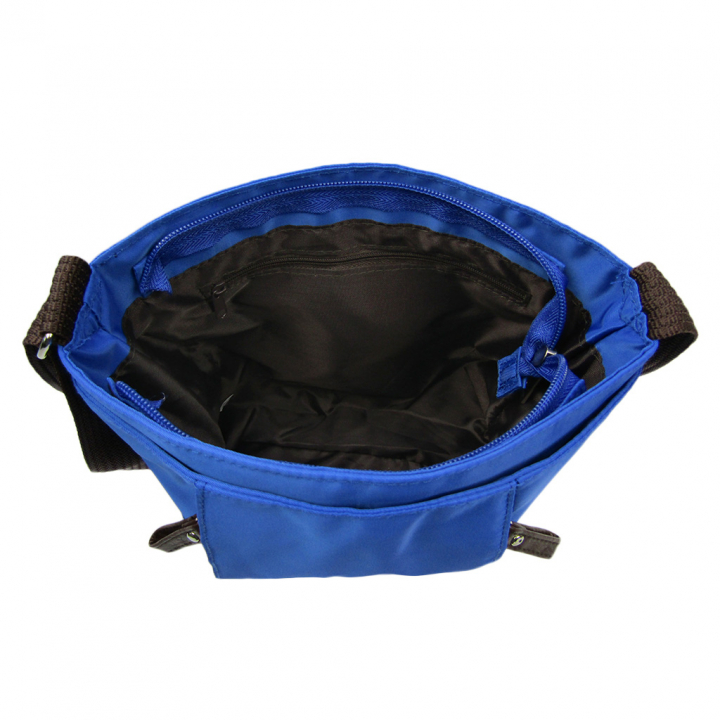 [Sofia Valentino ソフィアバレンチノ] 縦ファスナー ポケット付 ショルダーバッグ｜レディース 多機能 ななめ掛け ブルー 4874