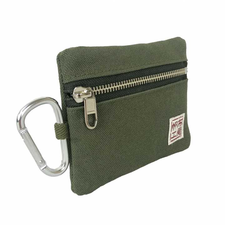 倉敷産帆布 日本製ティッシュポーチ 3J33 [帆布工房 はんぷこうぼう] ミニポーチ 帆布 キャンバス カラビナ付