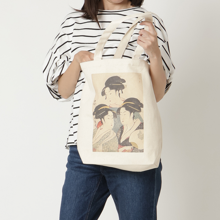 トートバッグ 9084 [Palette Pop パレットポップ] 浮世絵 錦絵 和風 名画 葛飾北斎 歌川広重 東洲斎写楽 一楽亭栄水 喜多川歌麿 楊洲周延 A4 帆布 男女兼用 メンズ レディース エコバッグ 買い物バッグ F 三婦艶