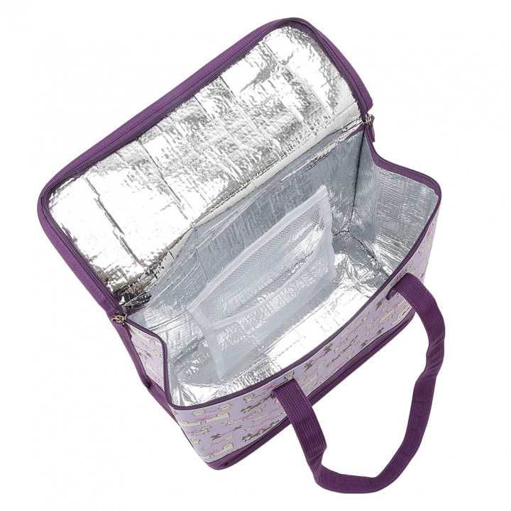  [mama fiore マーマフィオーレ] Picoteeシリーズ ピコティ BOX型 保温 保冷 トートバッグ 4WG6 保冷バッグ ボックス型 ねこ結び かわいい レジャー レディース パープル