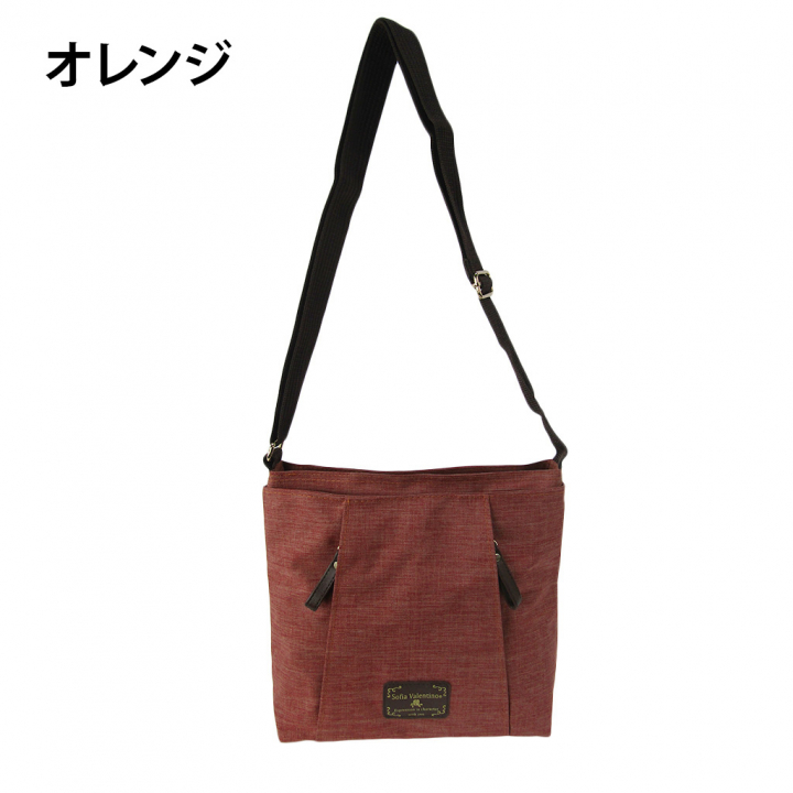 [Sofia Valentino ソフィアバレンチノ] 縦ファスナー ポケット付 軽量  ショルダーバッグ | レディース サコッシュ 多機能 ななめ掛け 青 ブルー 4902