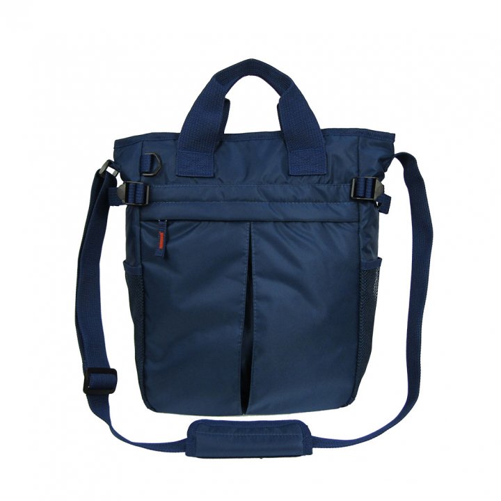 2WAY 大容量 A4対応 ボンディングバッグ 全4色 | トートバッグ 多収納 多機能 通勤 通学 お稽古 男女兼用 軽量 軽い 撥水 サブバッグ オフィス ビジネス カジュアル ネイビー 3E77