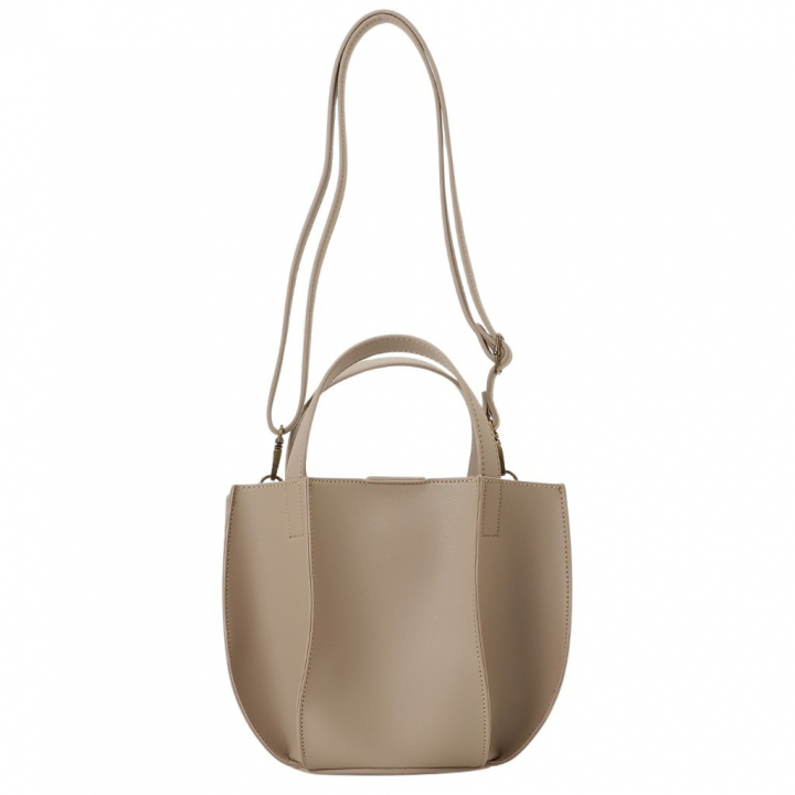 ショルダーバッグ 6242 [chiemi sacs チエミサックス] シンプル 2WAY オシャレ バケットバッグ 自立 レディース 00ベージュ