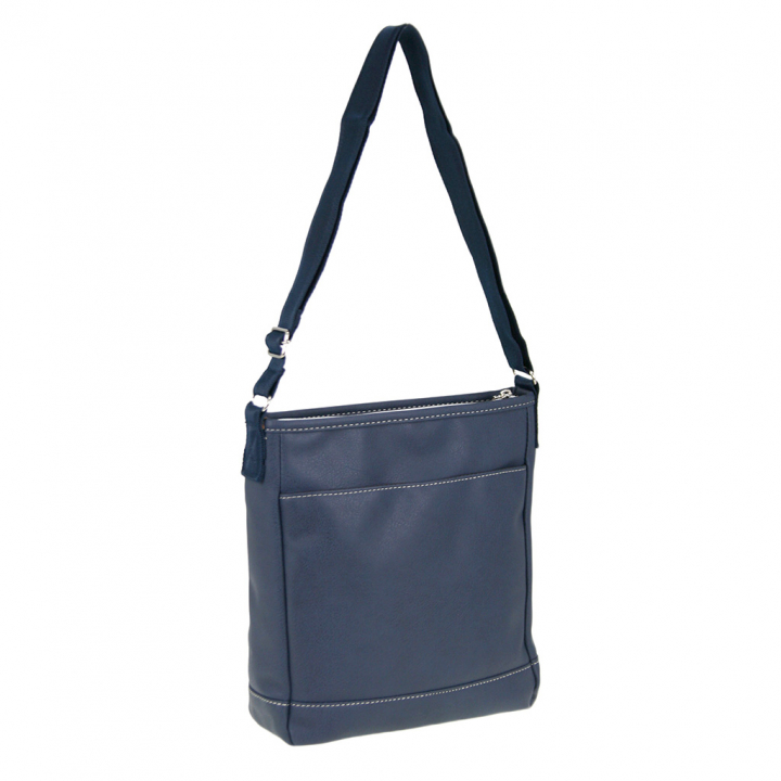 [CUBIC CORE キュービックコア]  ラインショルダーバッグ 合皮 かっこいい メンズ 男女兼用 アンティーク 紺 ネイビー 1871