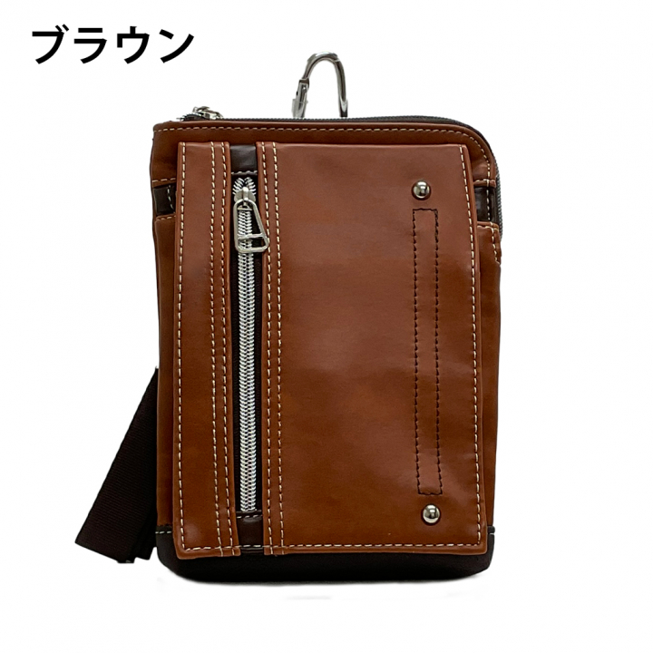 3WAYシザーバッグ 1729 [CUBIC CORE キュービックコア] ショルダーバッグ 合皮 カラビナ付 ベルトループ付 かっこいい