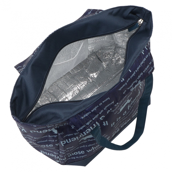 バルーン 保冷バッグ トートバッグ 3L41 [WHOLLY ウォーリー] 保温保冷 大容量 BIGサイズ 買い物 レジャー イヌ レディース ネイビー