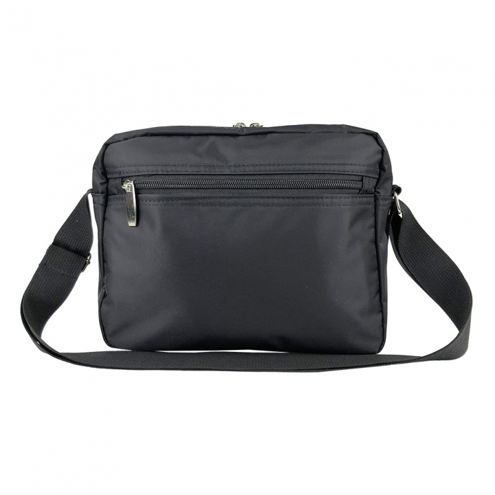 [Partner パートナー] フロントファスナー付 ショルダーバッグ | 多機能 ポケット 収納便利 ななめ掛け ブラック 5Y46