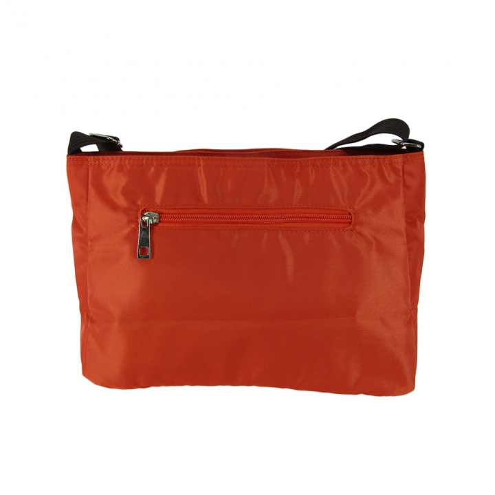 [Sofia Valentino ソフィアバレンチノ] 縦ファスナー ポケット付 横型ショルダーバッグ | レディース 多機能 ななめ掛け オレンジ 4875