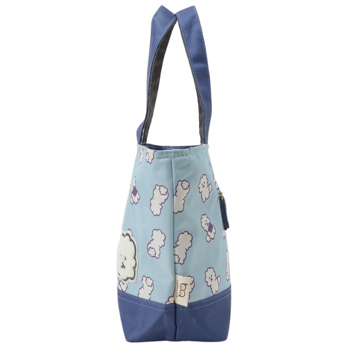  [mama fiore マーマフィオーレ] Picoteeシリーズ ピコティ 保温保冷 ランチバッグ 保冷バッグ | おしゃれ 可愛い サブバッグ 軽量 レディース キッズ 弁当袋 ミニ トートバッグ 4L 便利 モフモフ犬のモフィコ／ブルー