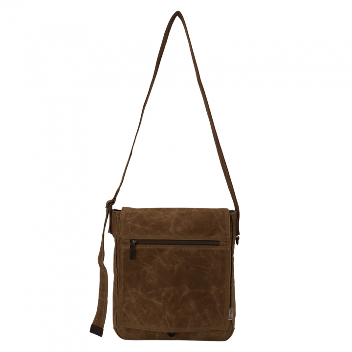 帆布工房 HUSKYII シリーズ 全３色 | A4対応 帆布ショルダーバッグ パラフィン加工 撥水 天然素材 帆布 キャンバス 旅行 通学 男女兼用 頑丈 タブレット 茶 ブラウン 3X26