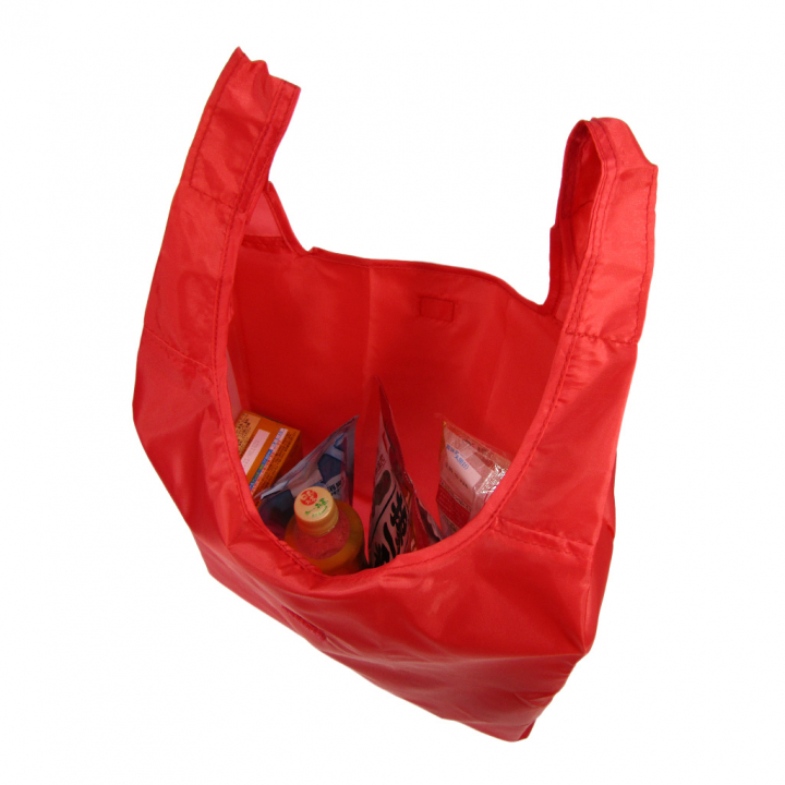 12色から選べる コンパクト 16L エコバッグ | 撥水 軽量 折りたたみ 買い物バッグ ショッピングバッグ マチ付き  A4対応 カラー豊富 赤 レッド 9020
