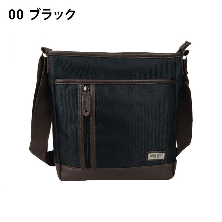 ショルダーバッグ 1750 [CUBIC CORE キュービックコア] ポケット充実 ななめ掛け 旅行 通学 カジュアル メンズ 00ブラック