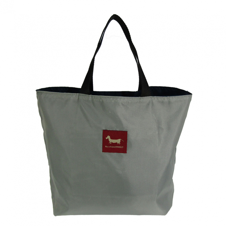 WHOLLY | リバーシブル トートバッグ | A4対応 紺×グレー系 ネイビー 3L08