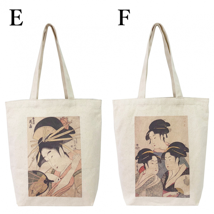 [Palette Pop パレットポップ] 和柄 帆布 トートバッグ [ A 富嶽三十六景 神奈川沖浪裏 / 葛飾北斎]  浮世絵 錦絵 A4 男女兼用 エコバッグ 買い物バッグ 9084-00
