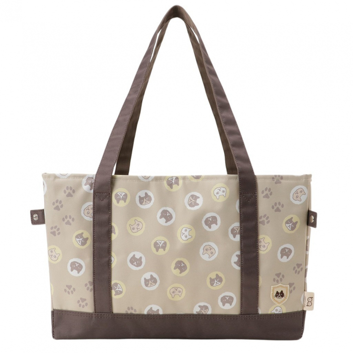 レジかごバッグ 4WA4 [mama fiore マーマフィオーレ] Picoteeシリーズ ピコティ 保温保冷 ネコドット レジカゴバッグ トートバッグ レジャー レディース ベージュ