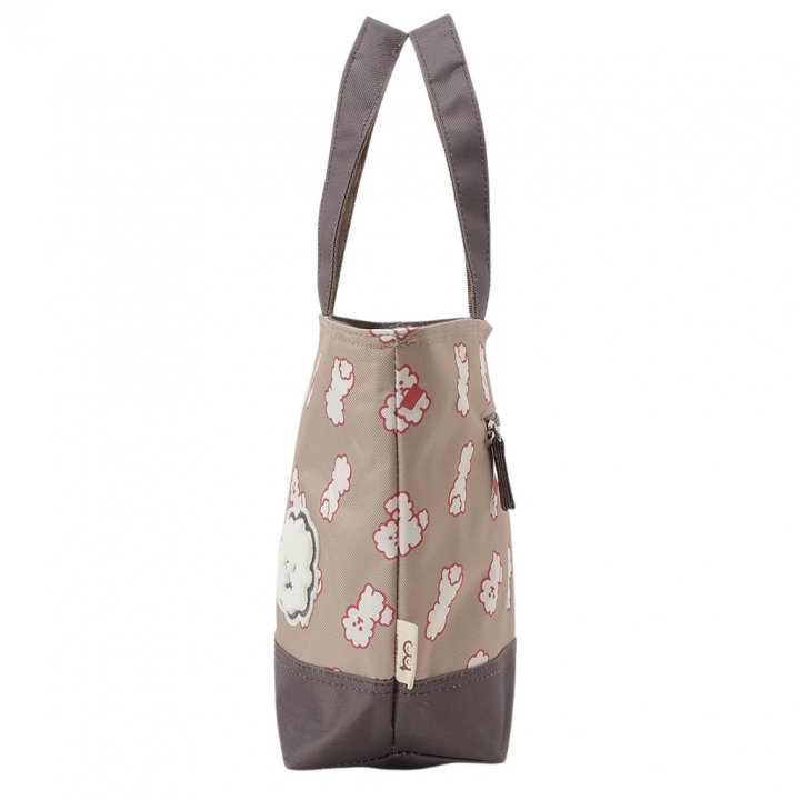  [mama fiore マーマフィオーレ] Picoteeシリーズ ピコティ 保温保冷 ランチバッグ 保冷バッグ | おしゃれ 可愛い サブバッグ 軽量 レディース キッズ 弁当袋 ミニ トートバッグ 4L 便利 モフモフ犬のモフィコ／ベージュ