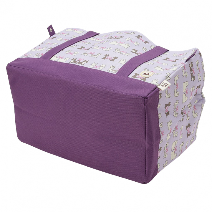 レジかごバッグ 4WG9 [mama fiore マーマフィオーレ] Picoteeシリーズ ピコティ 保温保冷 ねこ柄 ネコ柄 コンパクトレジカゴバッグ トートバッグ 買物 レディース パープル