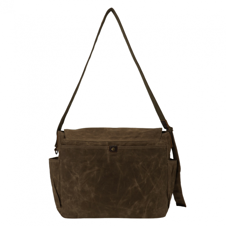 帆布工房 HUSKYII  シリーズ 全３色 | B4対応 帆布ショルダーバッグ パラフィン加工 撥水 天然素材 帆布 キャンバス 旅行 通学 男女兼用 タブレット カーキ 3X27