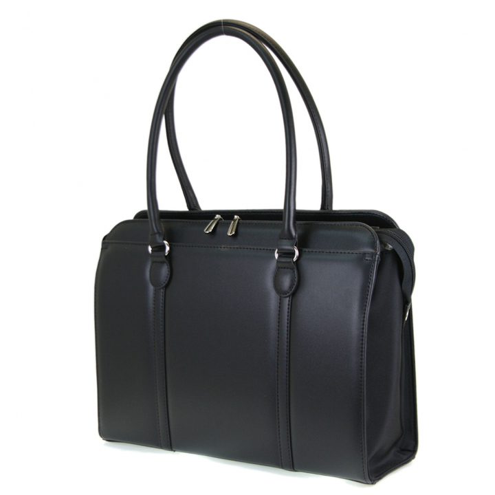 A4対応 レディース リクルートバッグ | 就活 就職 通勤バッグ 合皮 自立 底鋲 軽量 肩掛け 面接 営業 ビジネスバッグ ビジネストート 黒 ブラック 0483