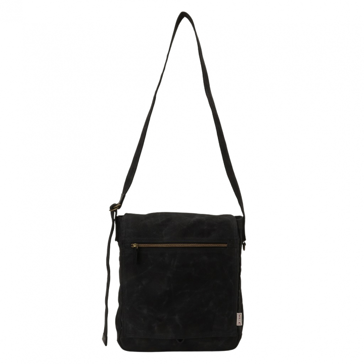 帆布工房 HUSKYII シリーズ 全３色 | A4対応 帆布ショルダーバッグ パラフィン加工 撥水 天然素材 帆布 キャンバス 旅行 通学 男女兼用 頑丈 タブレット 黒 ブラック 3X26