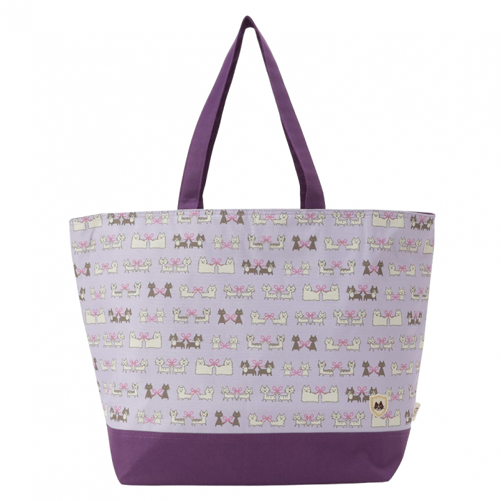 保冷バッグ トートバッグ 4WG7 [mama fiore マーマフィオーレ] Picoteeシリーズ ピコティ 保温保冷 ネコドット 大容量 レジャー キャンプ レディース パープル