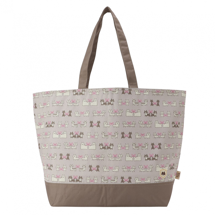 保冷バッグ トートバッグ 4WG7 [mama fiore マーマフィオーレ] Picoteeシリーズ ピコティ 保温保冷 ネコドット 大容量 レジャー キャンプ レディース ベージュ