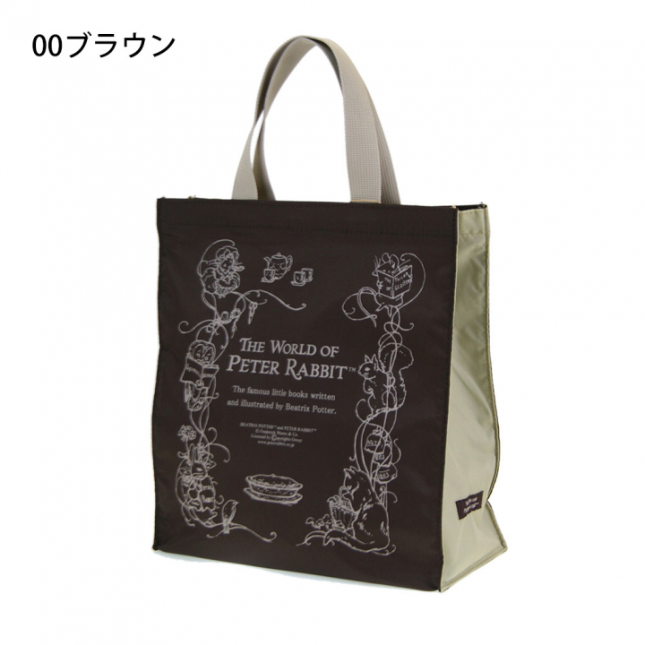 スクエアトートバッグ (S) 0646 [PETER RABBIT(TM) ピーターラビット(TM)] 軽量 B5 買い物 底板付き スクエア型 サブバッグ お稽古 うさぎ